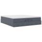 Preview: Ottoman-Bett mit Matratzen Dunkelgrau 200x200 cm Samt