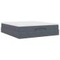 Preview: Ottoman-Bett mit Matratzen Dunkelgrau 200x200 cm Samt