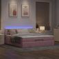 Preview: Ottoman-Bett mit Matratzen & LEDs Rosa 200x200 cm Samt