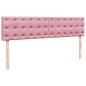 Preview: Ottoman-Bett mit Matratzen & LEDs Rosa 200x200 cm Samt