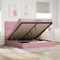 Preview: ARDEBO.de - Ottoman-Bett mit Matratzen & LEDs Rosa 200x200 cm Samt