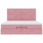 Preview: Ottoman-Bett mit Matratzen & LEDs Rosa 200x200 cm Samt