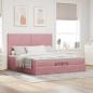 Preview: Ottoman-Bett mit Matratzen Rosa 200x200 cm Samt