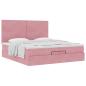 Preview: Ottoman-Bett mit Matratzen Rosa 200x200 cm Samt