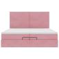 Preview: Ottoman-Bett mit Matratzen Rosa 200x200 cm Samt