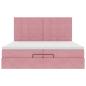 Preview: Ottoman-Bett mit Matratzen Rosa 200x200 cm Samt