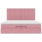 Preview: Ottoman-Bett mit Matratzen & LEDs Rosa 200x200 cm Samt
