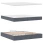 Preview: Ottoman-Bett mit Matratzen & LEDs Dunkelgrau 200x200 cm Samt