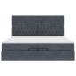 Preview: Ottoman-Bett mit Matratzen & LEDs Dunkelgrau 200x200 cm Samt