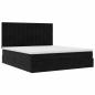 Preview: Ottoman-Bett mit Matratzen & LEDs Schwarz 200x200 cm Samt