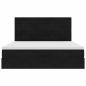 Preview: Ottoman-Bett mit Matratzen & LEDs Schwarz 200x200 cm Samt