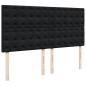 Preview: Ottoman-Bett mit Matratzen & LEDs Schwarz 200x200 cm Samt