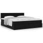 Preview: Ottoman-Bett mit Matratze Schwarz 200x200 cm Samt