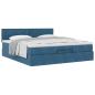Preview: Ottoman-Bett mit Matratze Dunkelblau 200x200 cm Samt