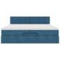 Preview: Ottoman-Bett mit Matratze Dunkelblau 200x200 cm Samt