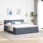 Preview: Ottoman-Bett mit Matratze Dunkelgrau 200x200 cm Samt