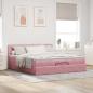 Preview: Ottoman-Bett mit Matratze Rosa 200x200 cm Samt