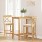 Preview: Barhocker mit Kissen 2 Stk. Natur Massivholz Gummibaum