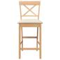 Preview: Barhocker mit Kissen 2 Stk. Natur Massivholz Gummibaum