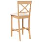 Preview: Barhocker mit Kissen 2 Stk. Natur Massivholz Gummibaum