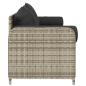 Preview: Gartensofa mit Kissen 3-Sitzer Hellgrau Poly Rattan