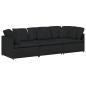 Preview: Modulares Sofa mit Kissen Stoff Schwarz