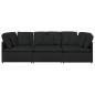 Preview: Modulares Sofa mit Kissen Stoff Schwarz