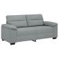 Preview: 2-Sitzer-Sofa Hellgrau 140 cm Stoff