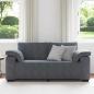 Preview: Zweisitzer-Sofa Dunkelgrau 140 cm Samt