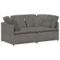 Preview: Modulares Sofa mit Kissen Cordstoff Hellgrau
