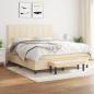 Preview: ARDEBO.de - Boxspringbett mit Matratze Creme 160x200 cm Stoff
