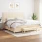 Preview: ARDEBO.de - Boxspringbett mit Matratze Creme 200x200 cm Stoff