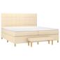Preview: Boxspringbett mit Matratze Creme 200x200 cm Stoff