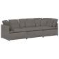 Preview: Modulares Sofa mit Kissen Cordstoff Hellgrau