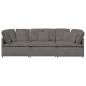 Preview: Modulares Sofa mit Kissen Cordstoff Hellgrau
