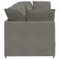 Preview: Modulares Sofa mit Kissen Cordstoff Hellgrau