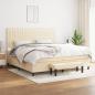 Preview: ARDEBO.de - Boxspringbett mit Matratze Creme 200x200 cm Stoff