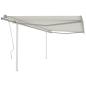Preview: ARDEBO.de - Markise Manuell Einziehbar mit Pfosten 4,5x3 m Creme