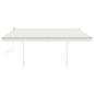 Preview: Markise Manuell Einziehbar mit Pfosten 4,5x3 m Creme