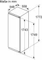 Preview: Siemens KI82LNSE0 iQ100 Einbaukühlschrank mit Gefrierfach, Nischenhöhe 177,5 cm, 280 L, Schleppscharnier, super Cooling, safety Glas, vario Zone