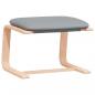 Preview: Relaxsessel mit Hocker Hellgrau Stoff