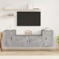 Preview: ARDEBO.de - 3-tlg. TV-Schrank-Set Betongrau Holzwerkstoff