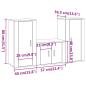 Preview: ARDEBO.de - 3-tlg. TV-Schrank-Set Betongrau Holzwerkstoff