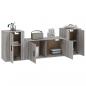 Preview: 3-tlg. TV-Schrank-Set Grau Sonoma Holzwerkstoff