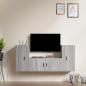 Preview: ARDEBO.de - 3-tlg. TV-Schrank-Set Grau Sonoma Holzwerkstoff