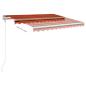 Preview: Markise Manuell Einziehbar mit Pfosten 3x2,5 m Orange Braun