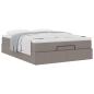 Preview: Ottoman-Bett mit Matratze Taupe 140x190 cm Stoff