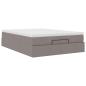 Preview: Ottoman-Bett mit Matratze Taupe 140x190 cm Stoff