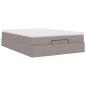 Preview: Ottoman-Bett mit Matratze Taupe 140x190 cm Stoff