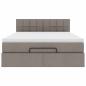 Preview: Ottoman-Bett mit Matratze Taupe 140x190 cm Stoff